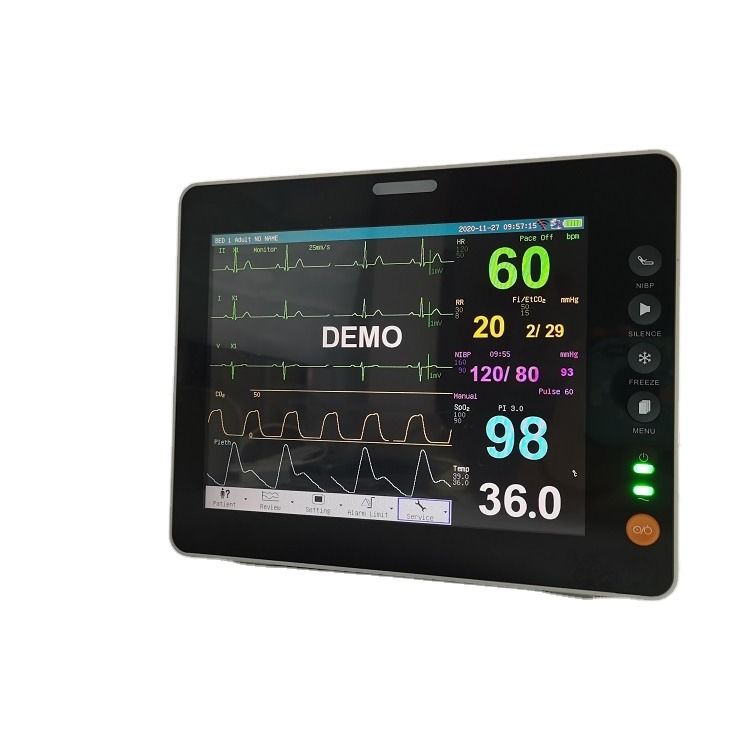 Duurzame 8 inch vitale functies monitor 6 Parameter ICU Medische essentiële draagbare vitale functies monitor