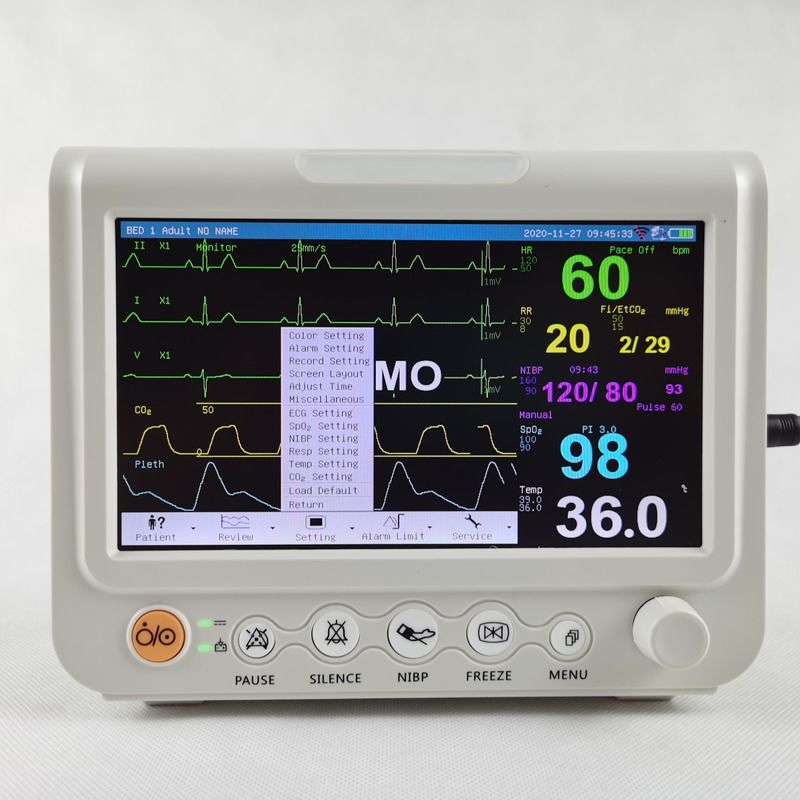 Duurzame 7 inch Vital Signs Monitor Multiparameter Monitor Veterinair Vital Signs Monitor