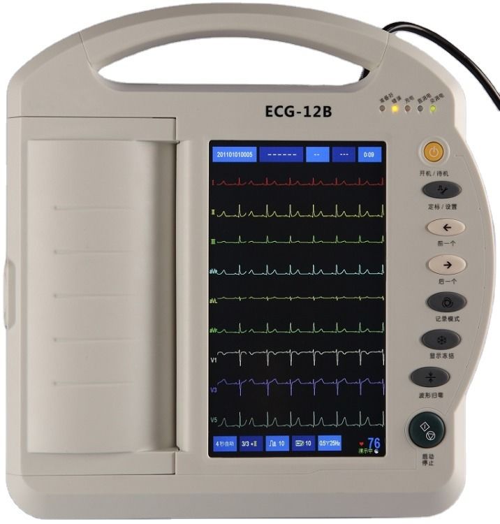 Gezondheidszorg EKG-machine Digitale 12-kanaals electrocardiograaf ECG-machine Draagbare touchscreen ECG-machine