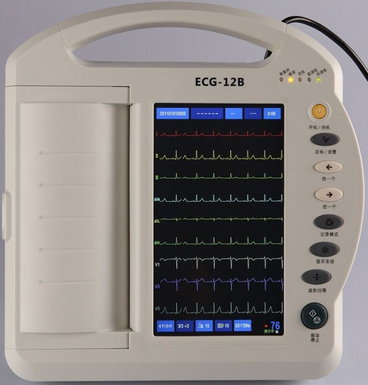 Gezondheidszorg EKG-machine Digitale 12-kanaals electrocardiograaf ECG-machine Draagbare touchscreen ECG-machine