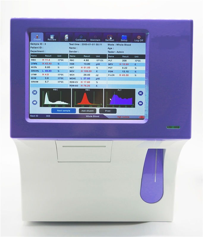 Klinische analytische volledig automatische hematologische instrumenten Bloedcelanalyseur Comite Plus Volledig automatische hematologische analyseur CMT-800
